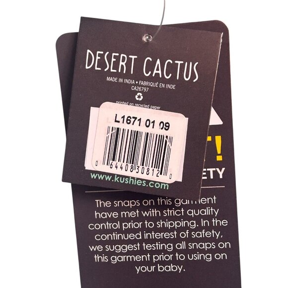 Kushies Blue Banana Desert Cactus Polo Shirt Contrasting Snaps Gecko Newborn - Picture 7 of 8